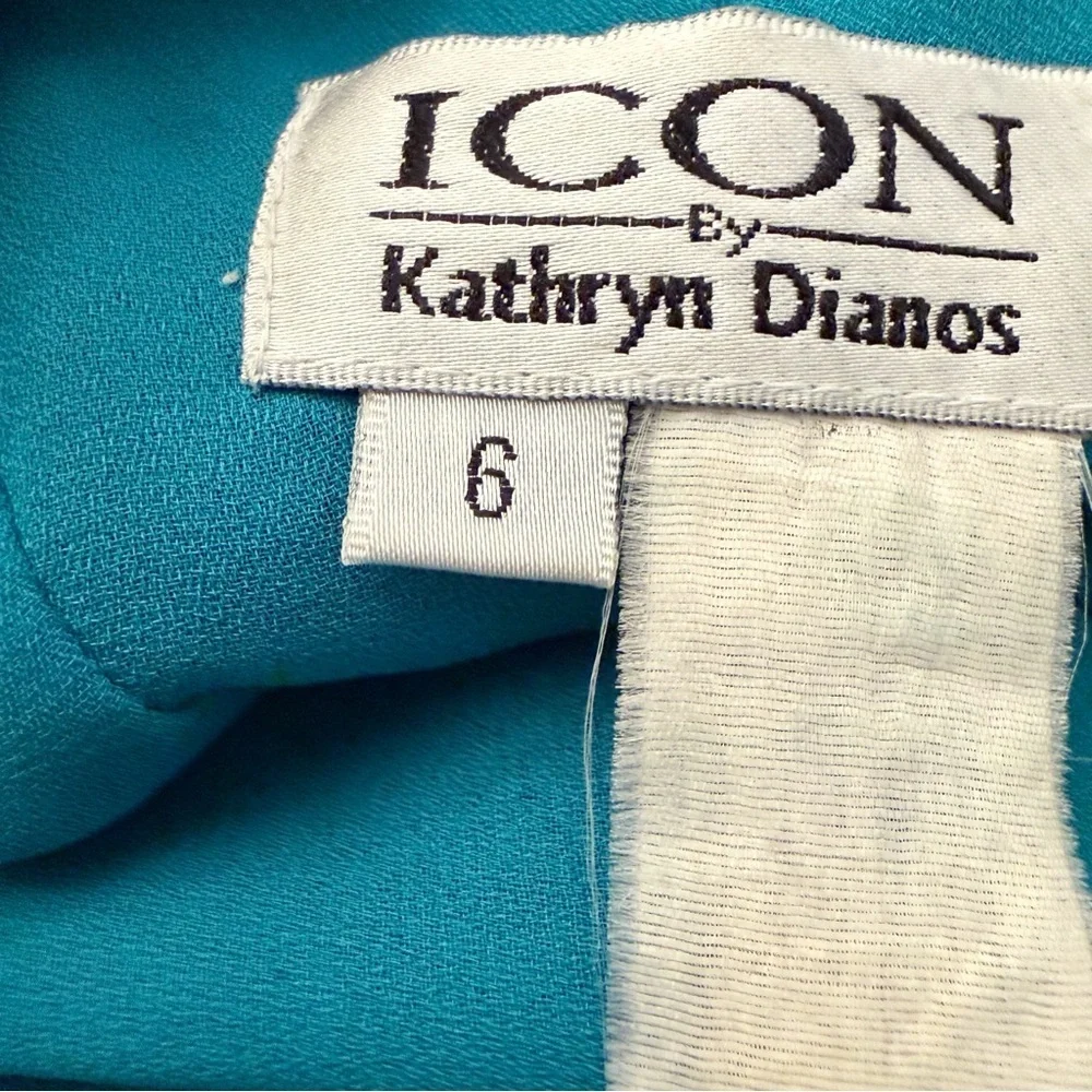 Icon by Kathryn Dianos Green Blue Burnout Velvet Abstract swirl Maxi Dress Party - Picture 3 of 17